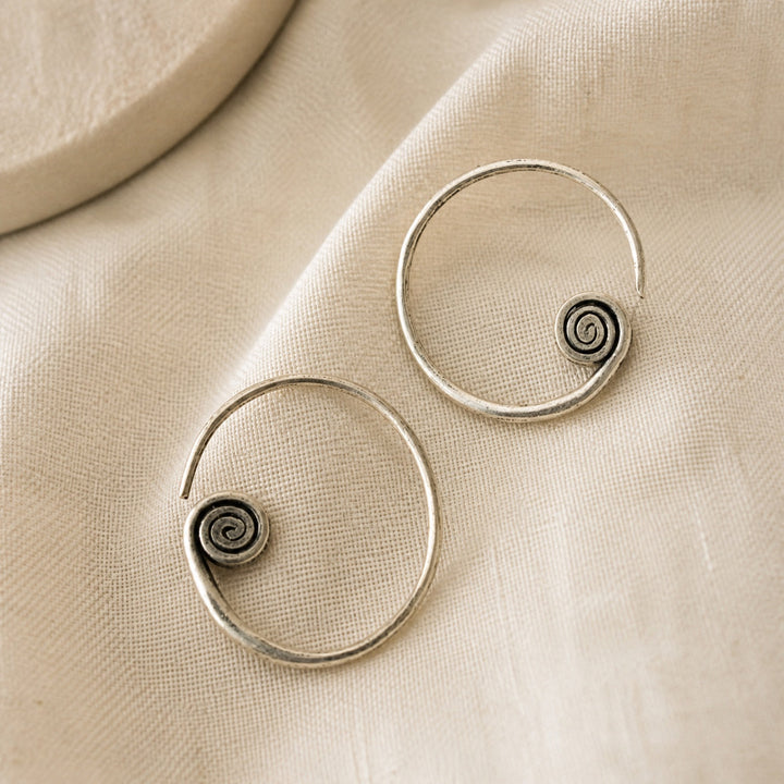 Orecchini Minimalisti a Cerchio Spirale