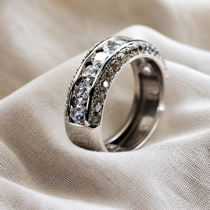 Anello in Zirconia Paved Chunky