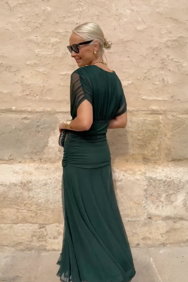 Luisa | Elegante vestito lungo da festa con scollo a V