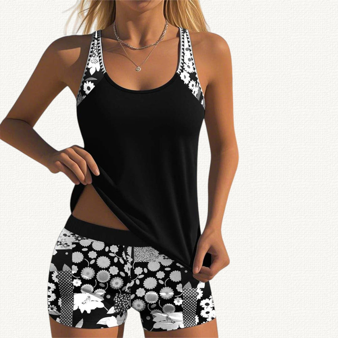 Vera | Tankini Scollo con Shorts Floreale