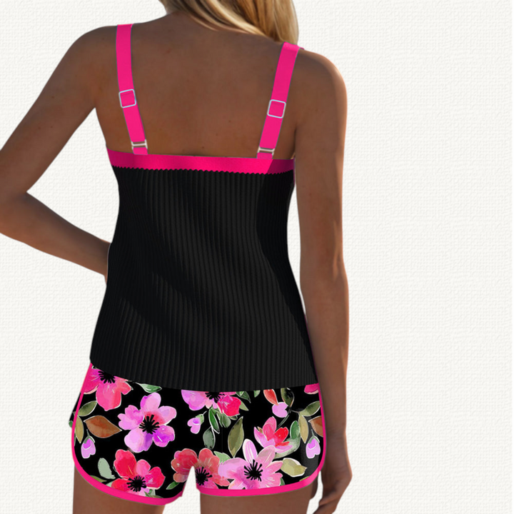 Marina | Tankini Arricciato con Volant e Pantaloni Corti