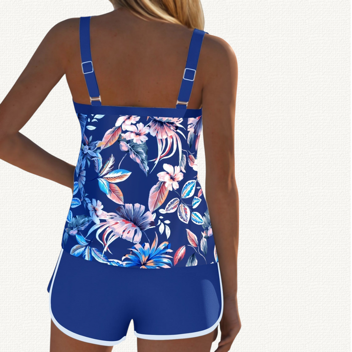 Flora | Tankini Floreale con Pantaloncini Semplici