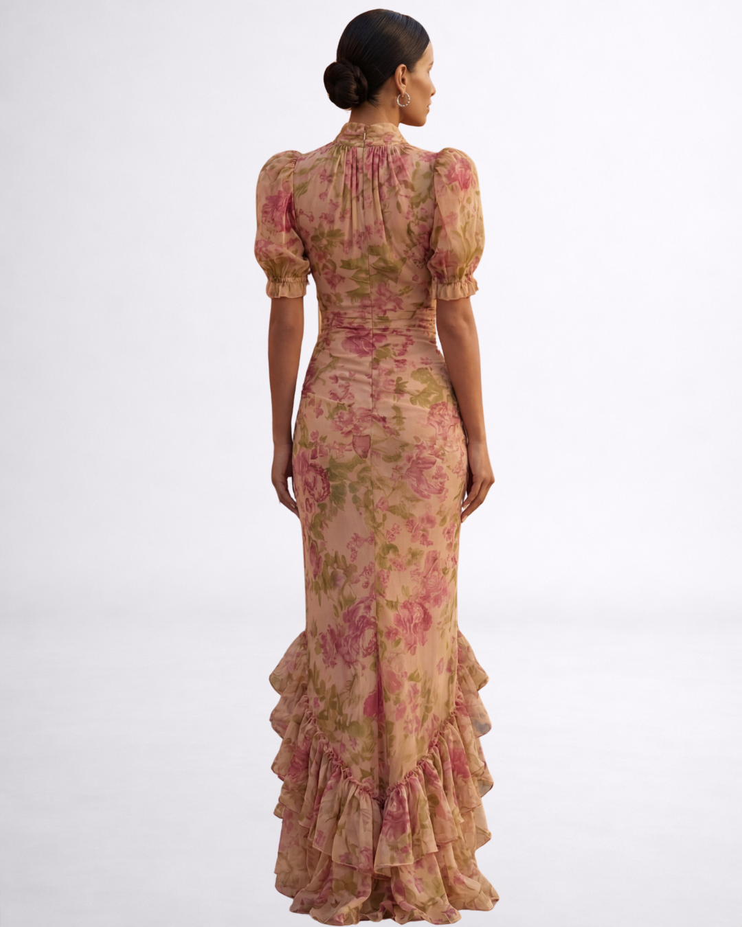 Rosario™ | Abito Lungo Fiorabella in Chiffon
