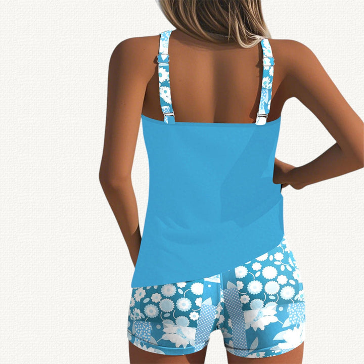 Vera | Tankini Scollo con Shorts Floreale