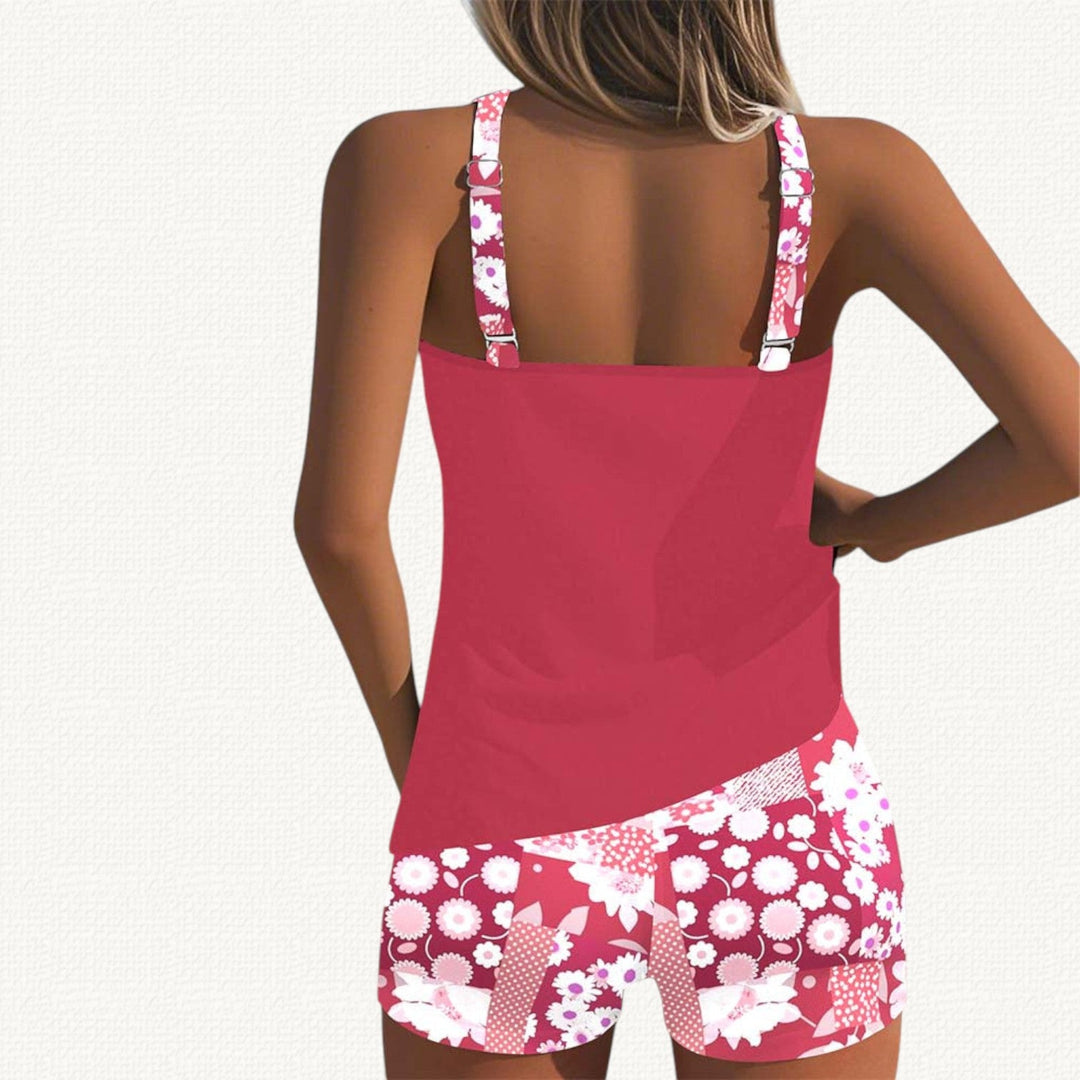 Vera | Tankini Scollo con Shorts Floreale