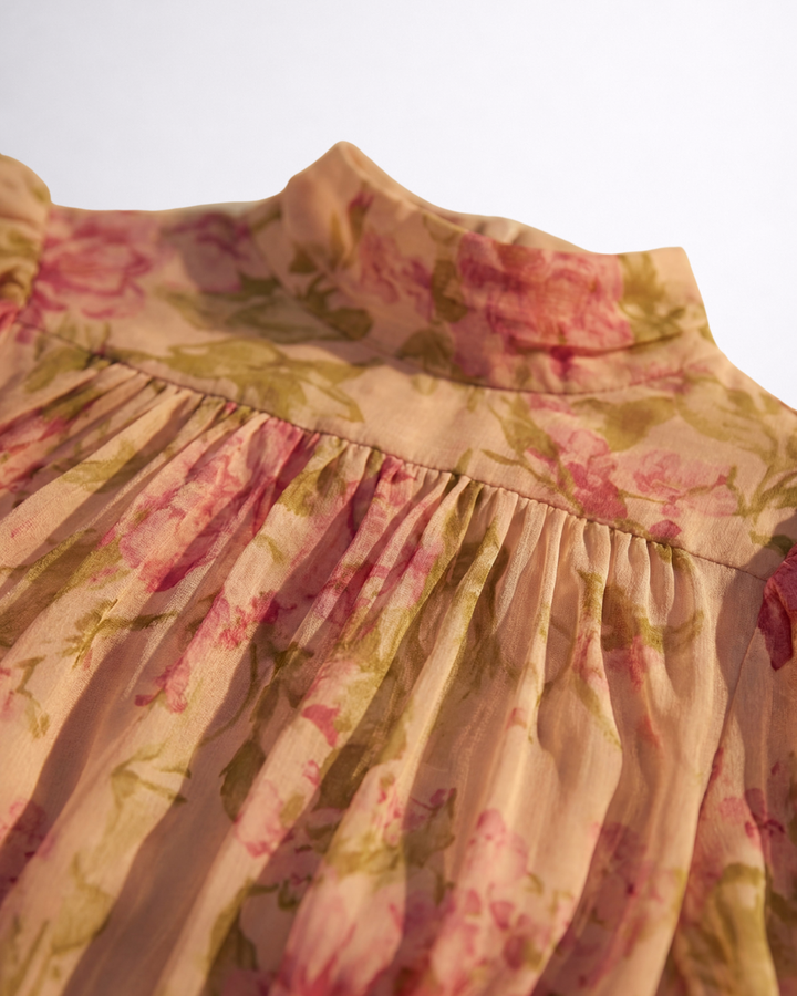 Rosario™ | Abito Lungo Fiorabella in Chiffon
