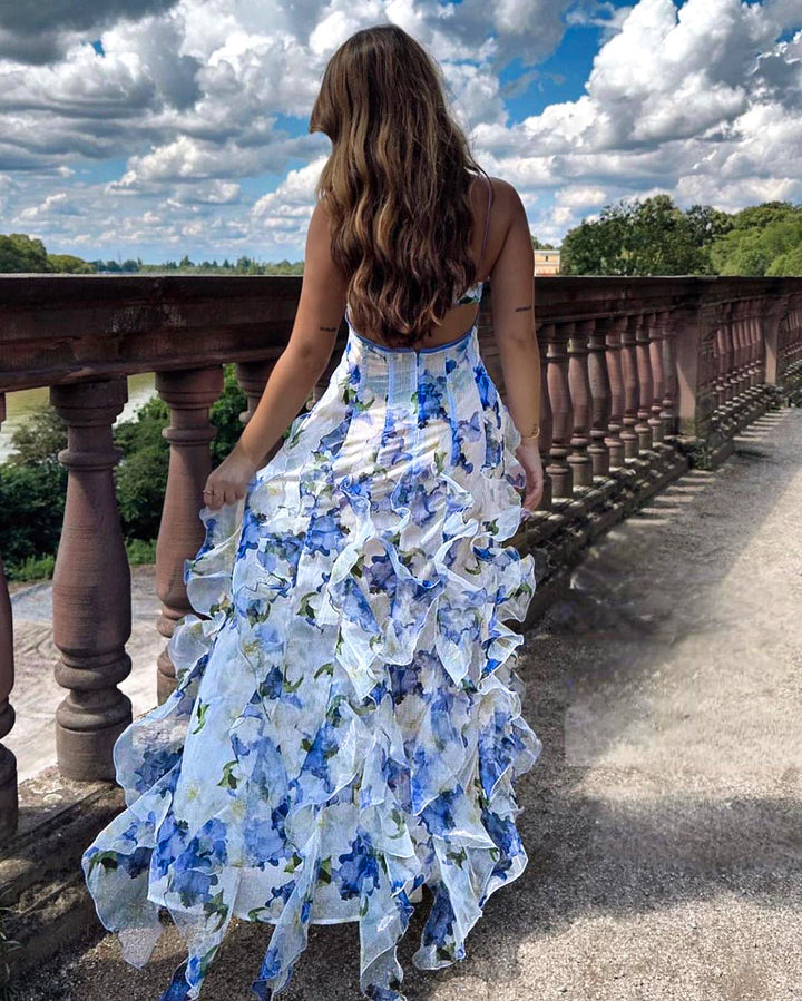 Uri™ | Abito Midi Fiorabella con Rouches