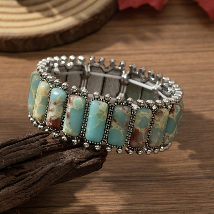 Bracciale Bohemien Elasticizzato Turchese