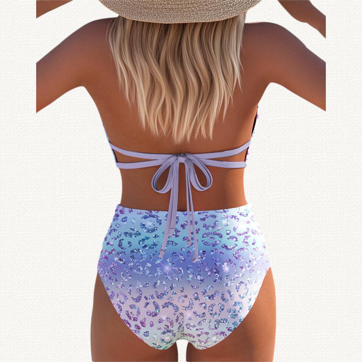 Sirena | Bikini Halter con Stampa Leopardo Degradé