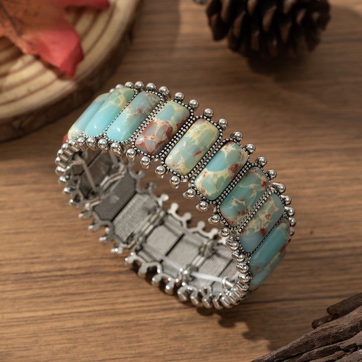 Bracciale Bohemien Elasticizzato Turchese
