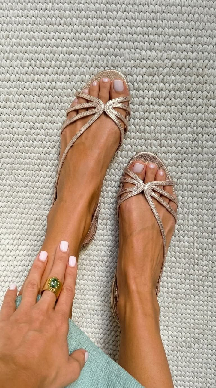 Emma | Sandali Dorati Eleganza Estiva
