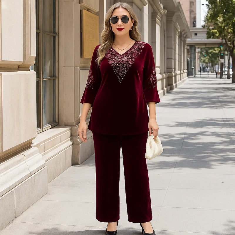 Elvire | Elegante completo due pezzi in velluto