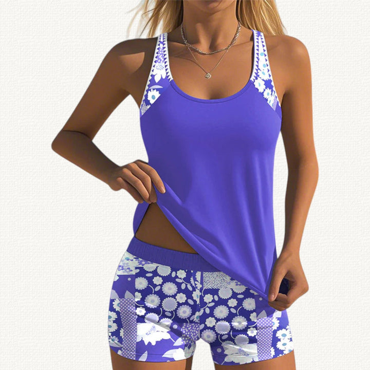 Vera | Tankini Scollo con Shorts Floreale