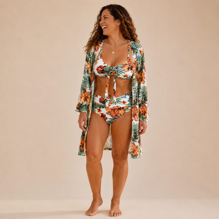 Delacroix | Completo Bikini e Kimono Tropical