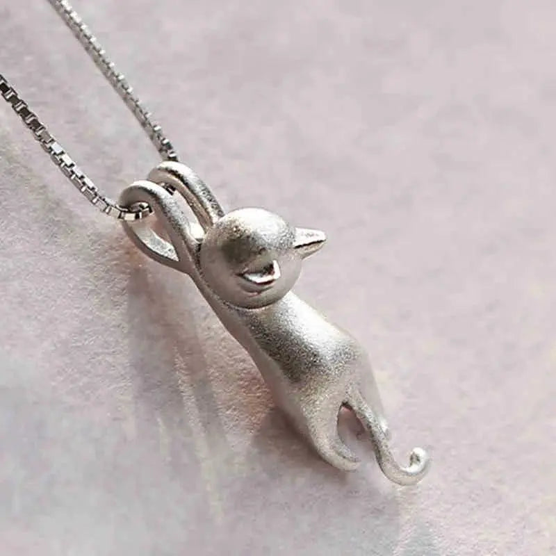 Collana simpatica con gattino in argento 925