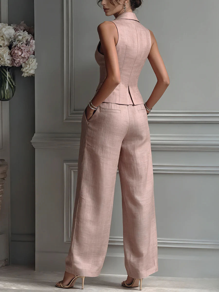 Selmira™ | Elegante Completo Due Pezzi con Scollo a V e Bottoni