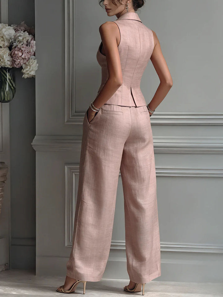 Selmira™ | Elegante Completo Due Pezzi con Scollo a V e Bottoni