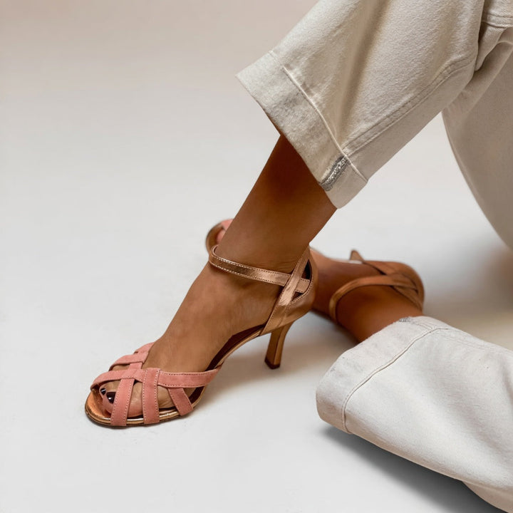 Amélia™ — Sandalo intrecciato con tacco a stiletto eleganza rétro femminile