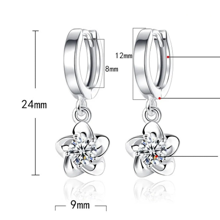 Orecchini in argento sterling con zirconi viola e bianchi