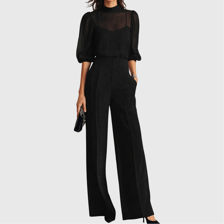 Elodie | Completo tre pezzi con top e pantaloni a gamba larga