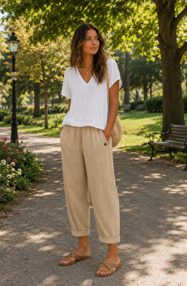 Elena | Pantaloni leggeri in lino
