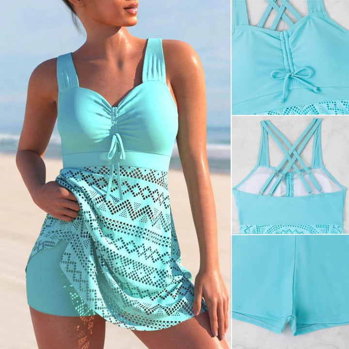 Sombra | Tankini con Gonna in Maglia Stampata