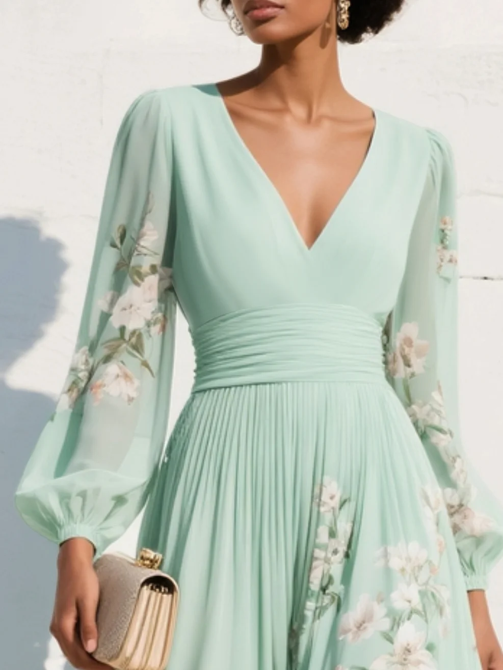 Cisella™ | Abito Midi Verde Fiorabella