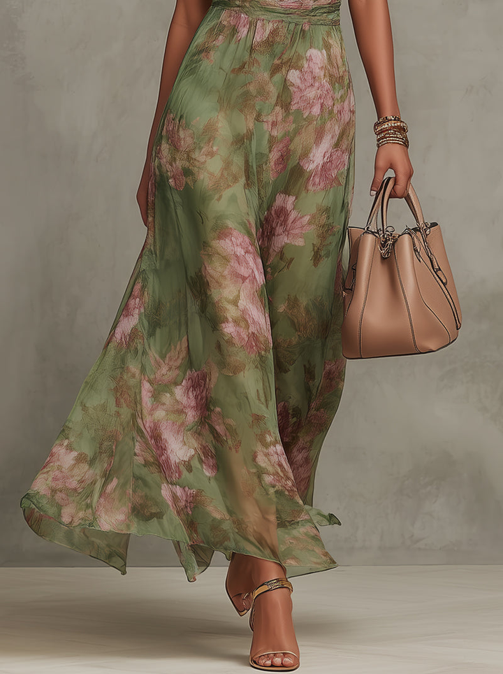 Livia™ | Abito Maxi Halter Petaloria