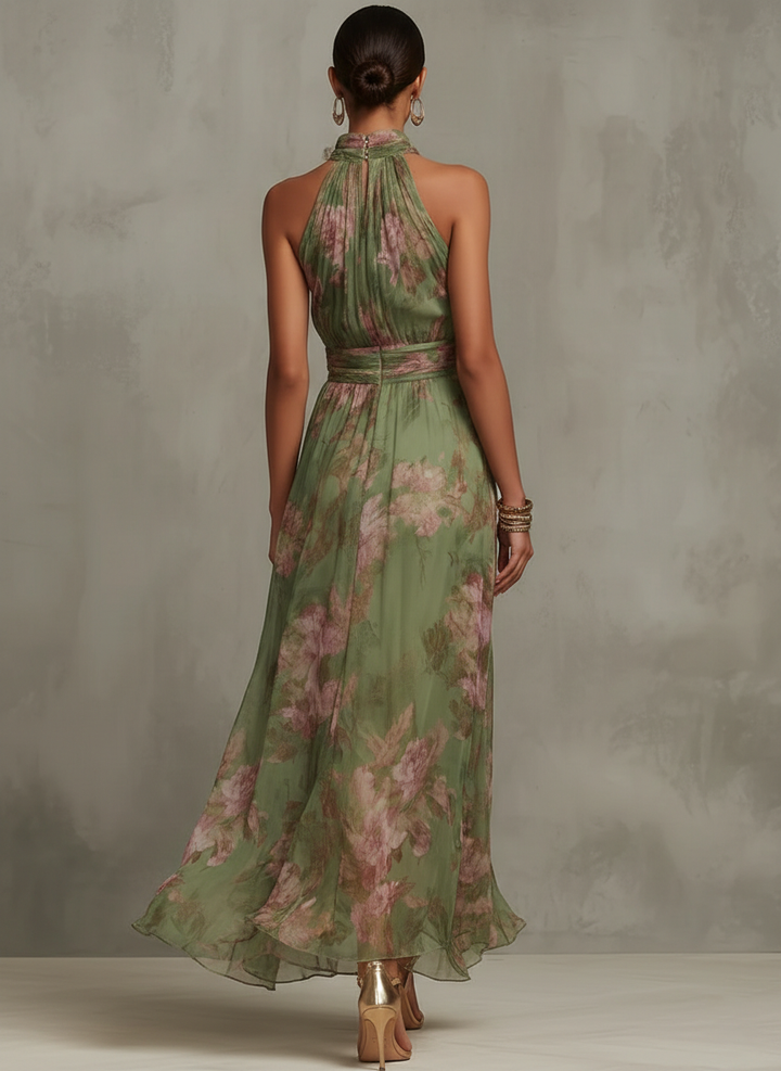 Livia™ | Abito Maxi Halter Petaloria