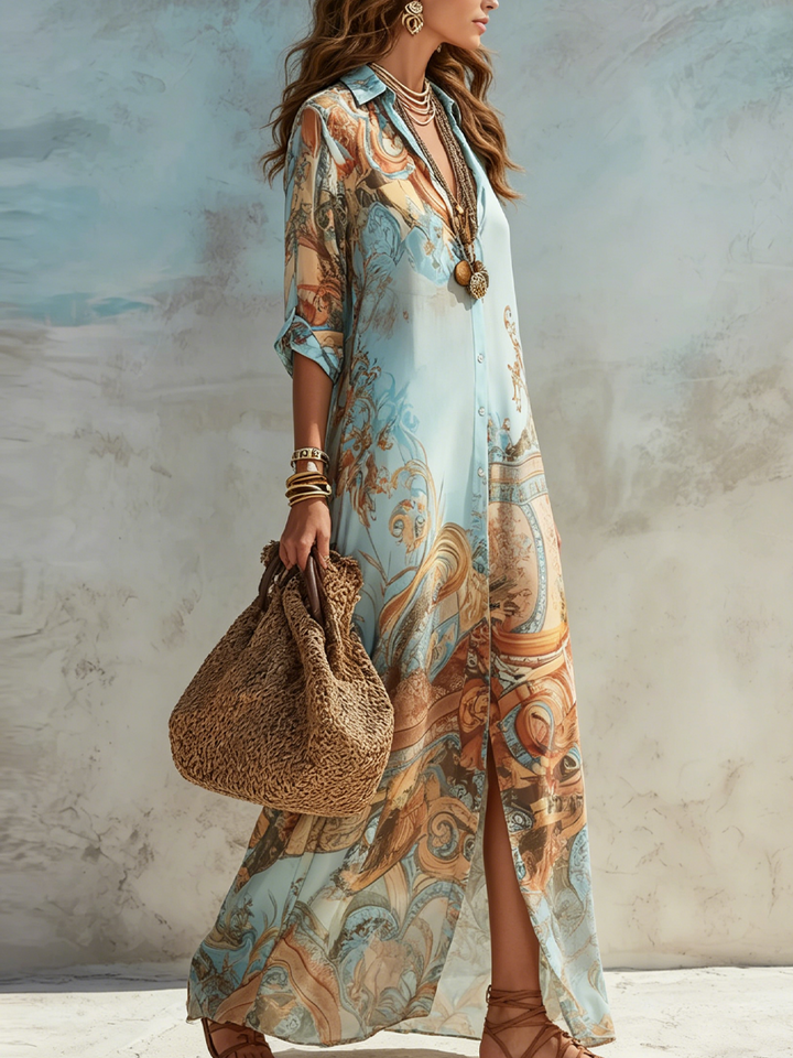 Lorna | Vestito camicia in stile mediterraneo