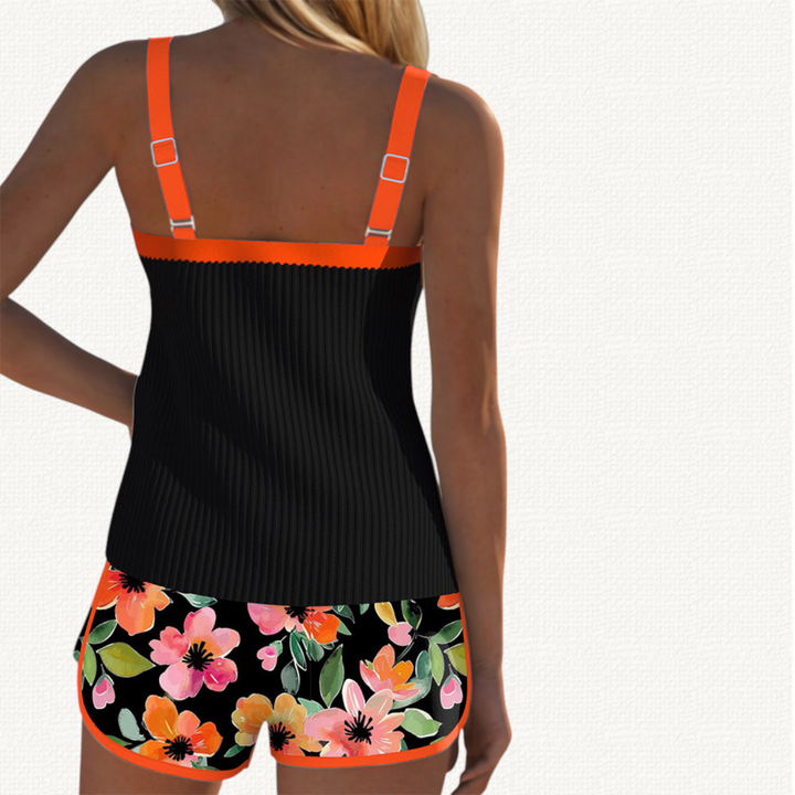 Marina | Tankini Arricciato con Volant e Pantaloni Corti