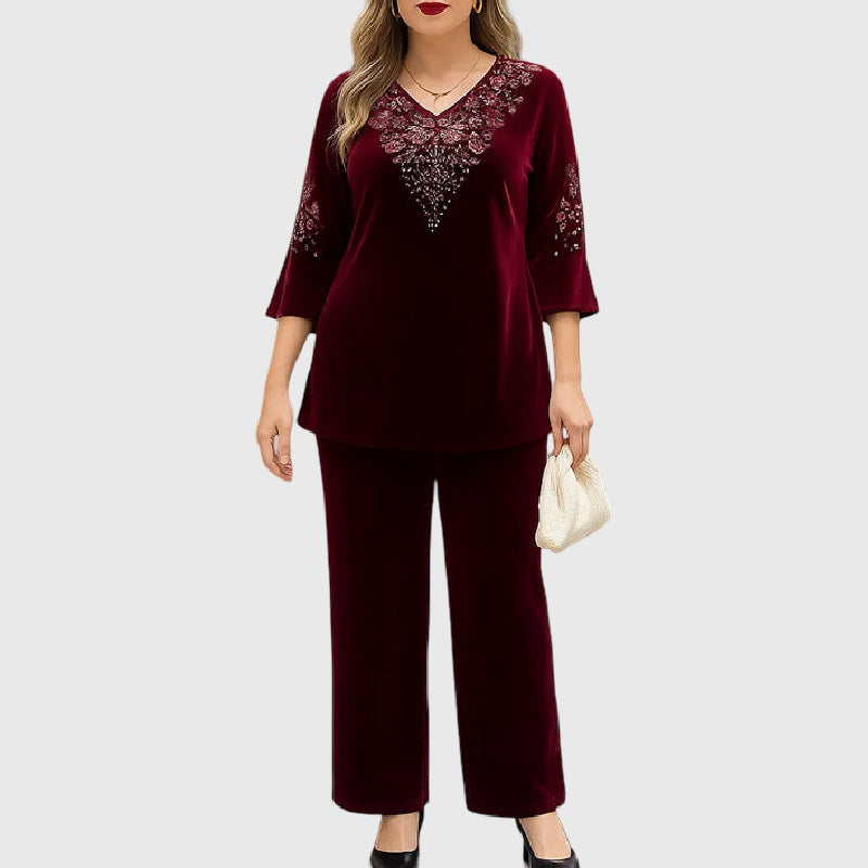 Elvire | Elegante completo due pezzi in velluto