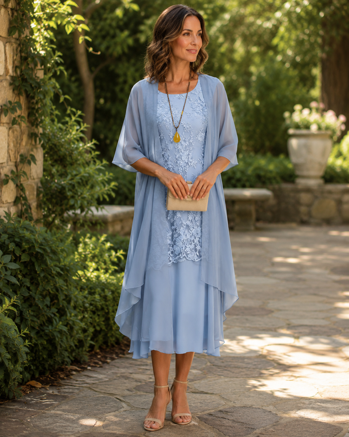 Eleanor | Elegante Abito Due Pezzi in Chiffon
