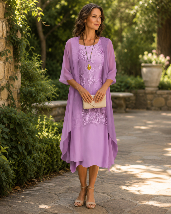 Eleanor | Elegante Abito Due Pezzi in Chiffon