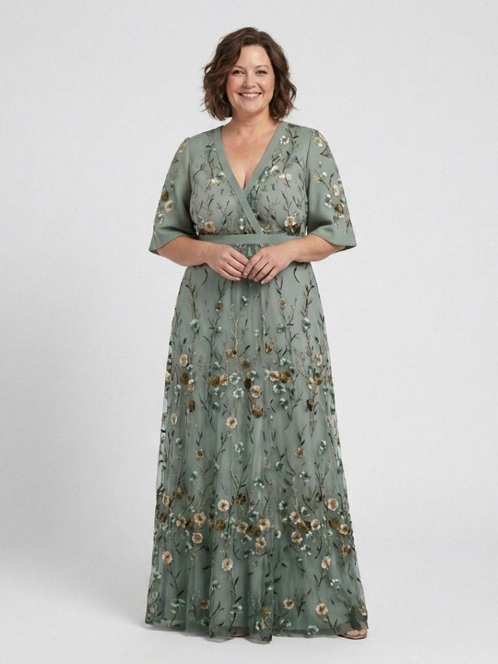 Melodi – Vestito lungo floreale con scollo a V