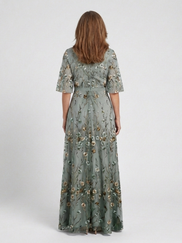 Melodi – Vestito lungo floreale con scollo a V