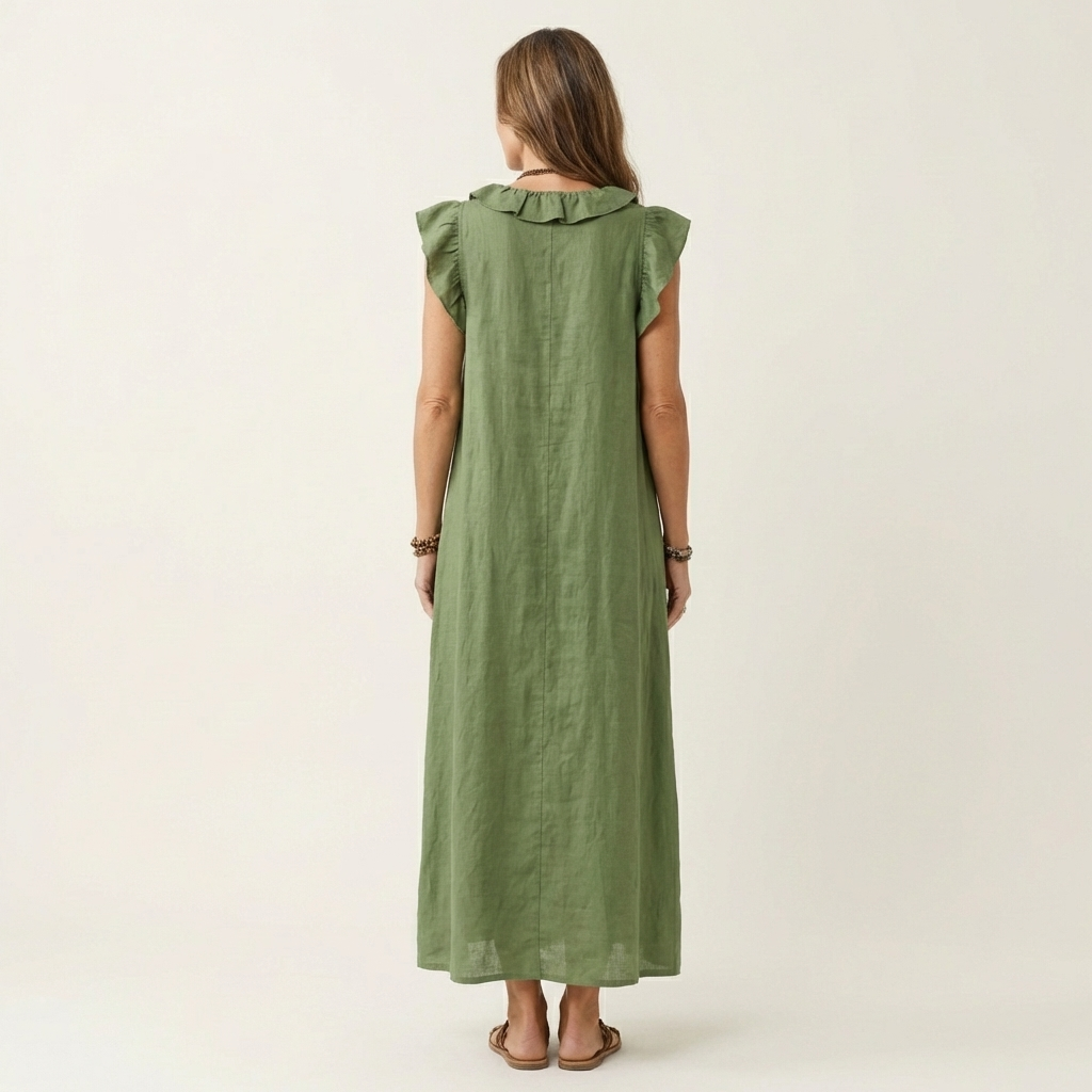 Josette | Abito Maxi con Rouches a V