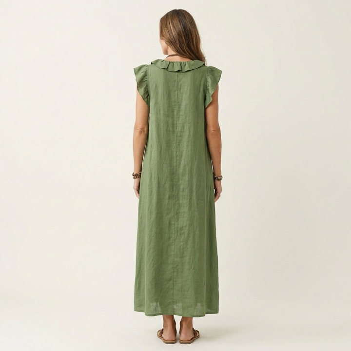 Josette | Abito Maxi con Rouches a V