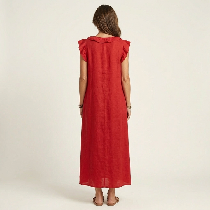 Josette | Abito Maxi con Rouches a V