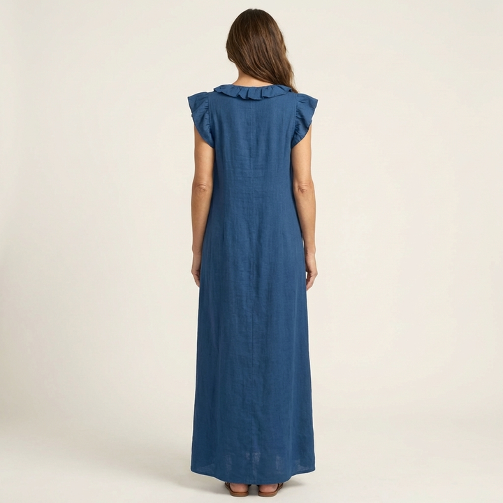 Josette | Abito Maxi con Rouches a V