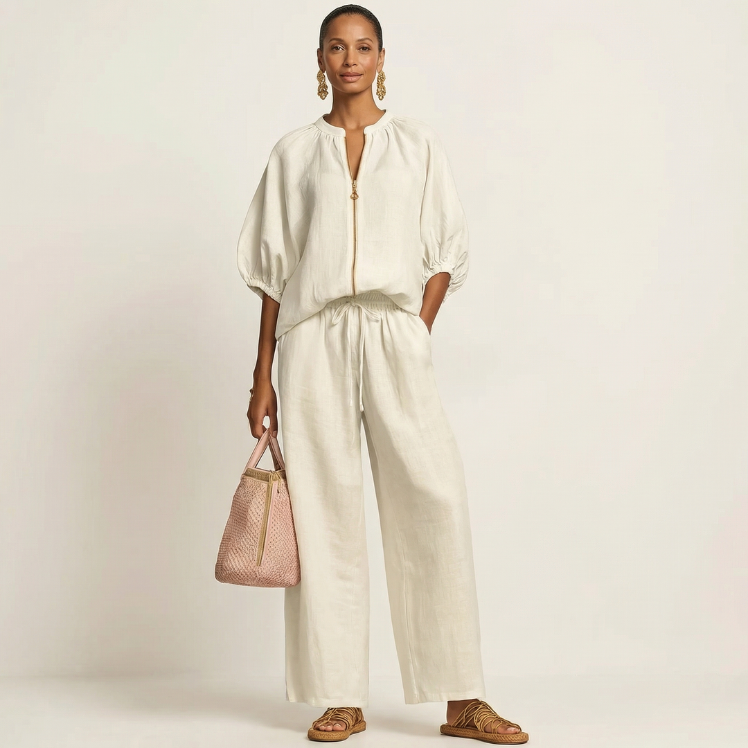 Marlowe | Set con Maniche a Palloncino e Zip Frontale