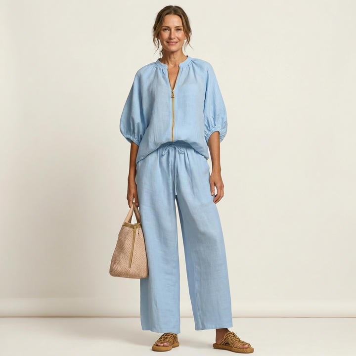 Marlowe | Set con Maniche a Palloncino e Zip Frontale