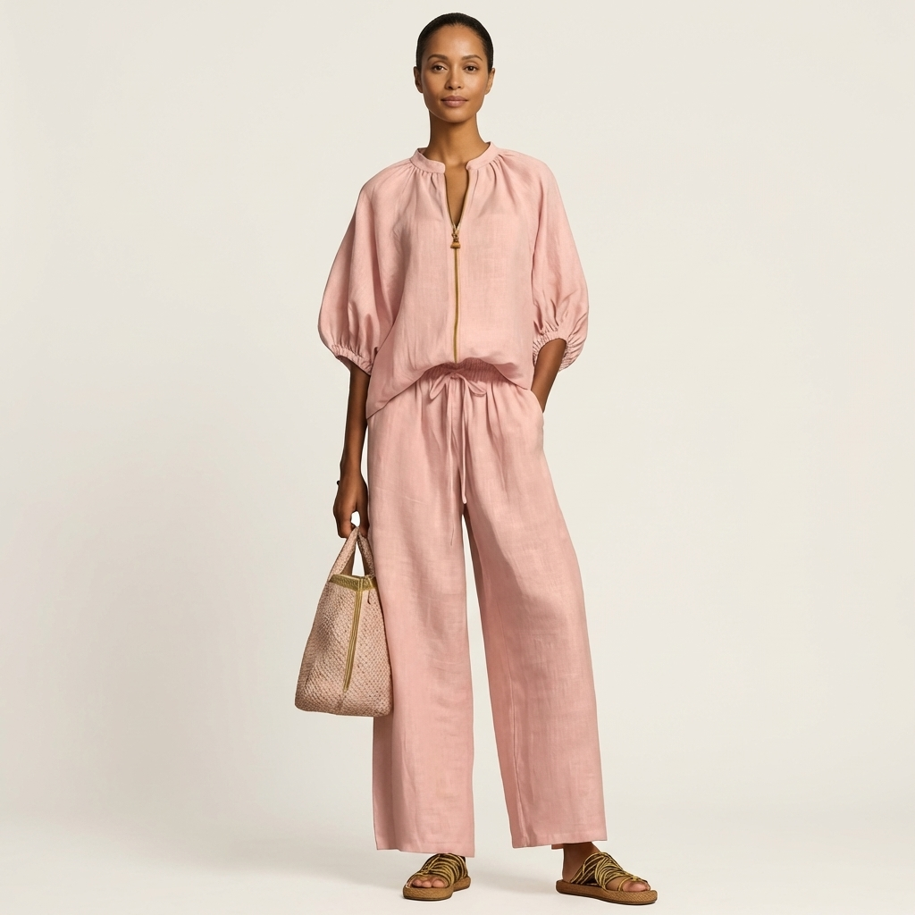 Marlowe | Set con Maniche a Palloncino e Zip Frontale