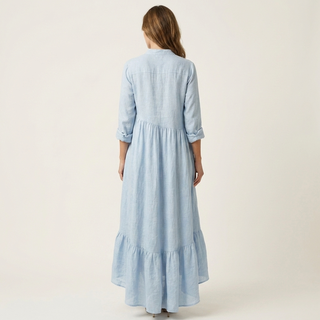 Jilana | Abito Maxi con Collo alla Francese e Bottoni
