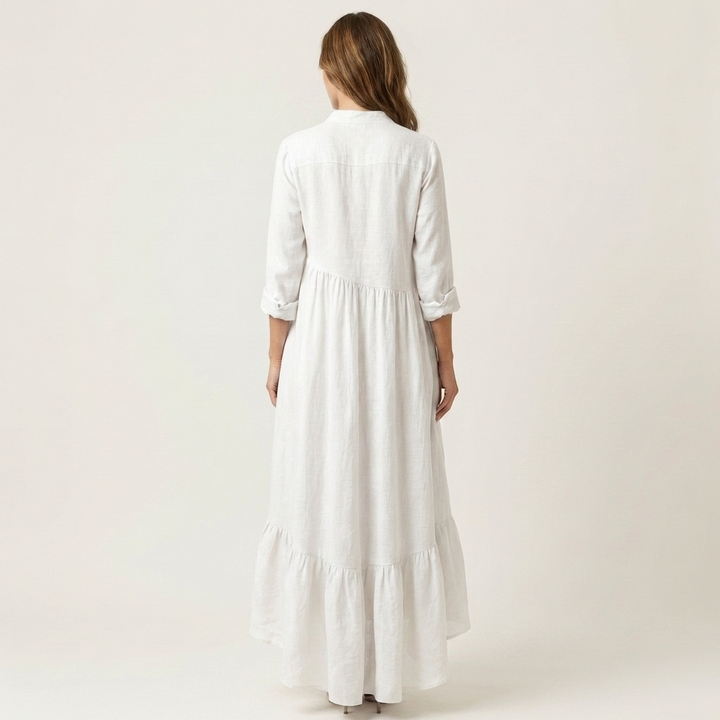 Jilana | Abito Maxi con Collo alla Francese e Bottoni