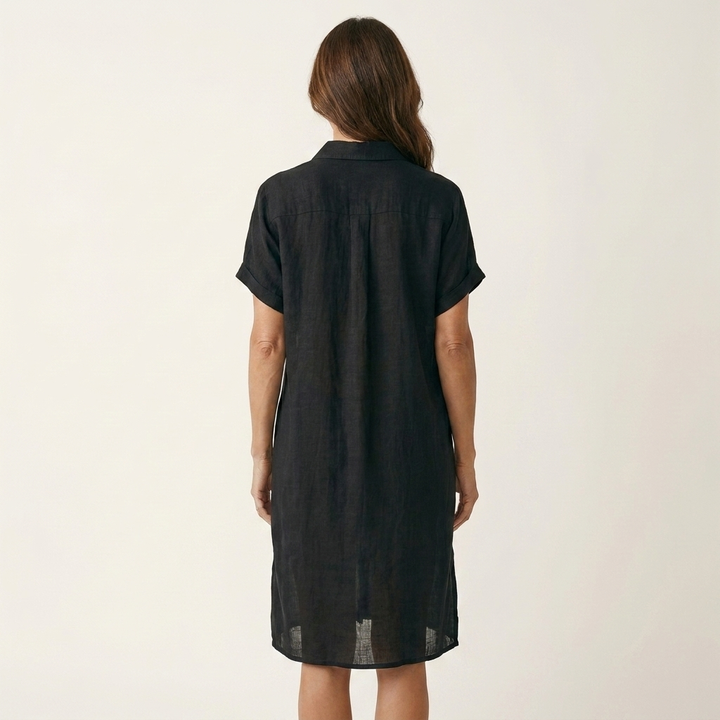 Nidalie | Abito Camicia Midi con Maniche Arrotolate