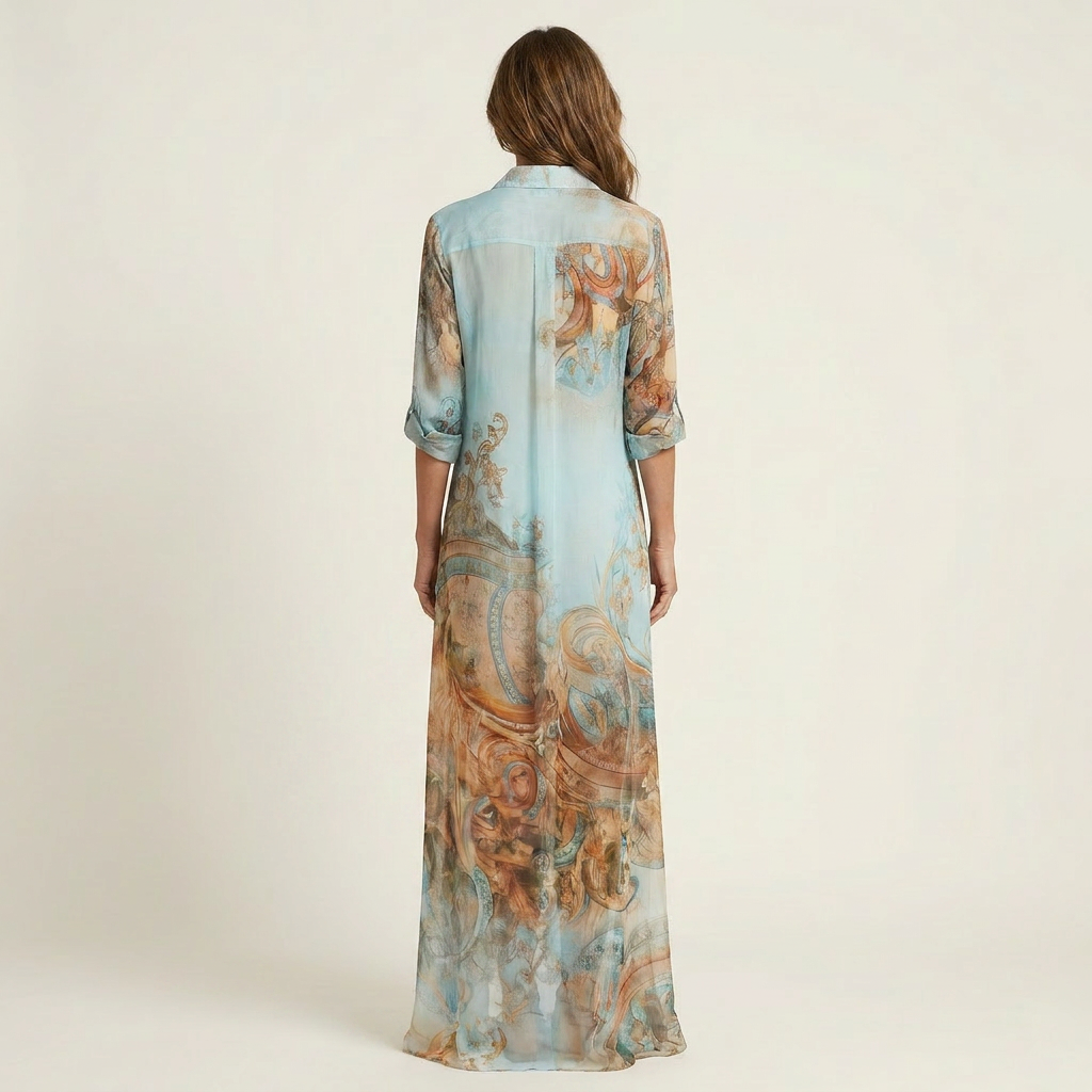 Lanie | Abito Camicia Maxi in Seta