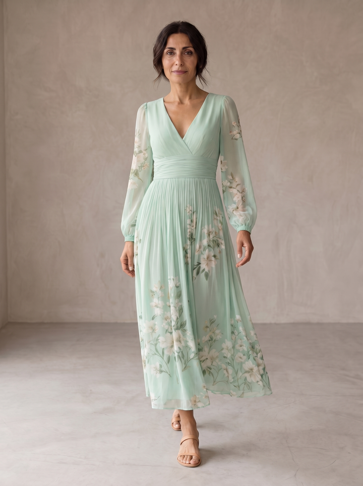 Cisella™ | Abito Midi Verde Fiorabella