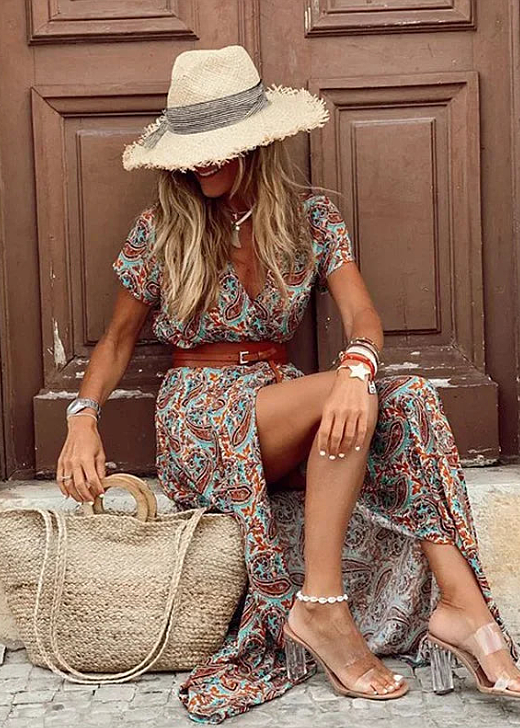 Joselin™ – Abito lungo bohemien e leggero con cintura