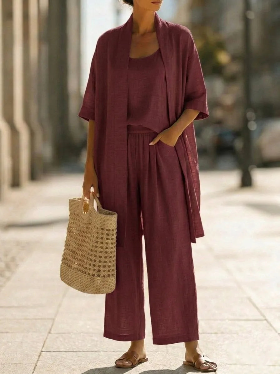 Serena™ | Elegante completo minimalista 3 pezzi leggero e traspirante